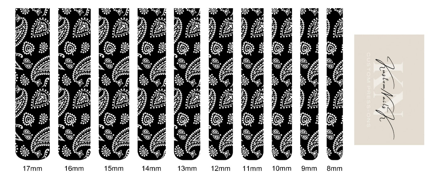 Black & White Paisley Waterslide Decals