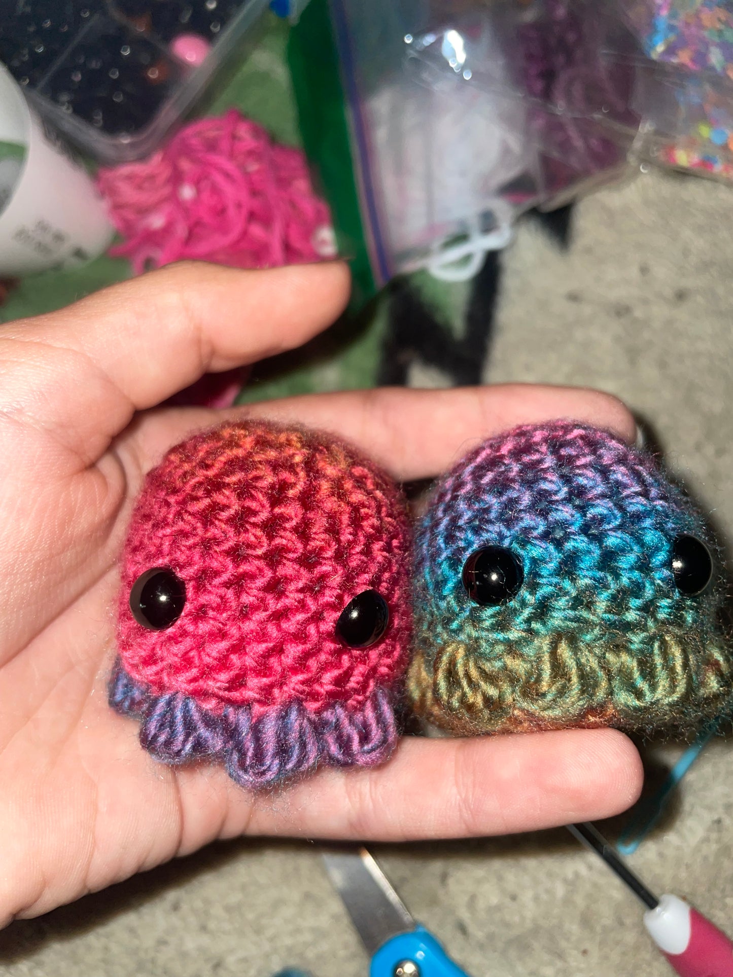 Crochet octopus keychain